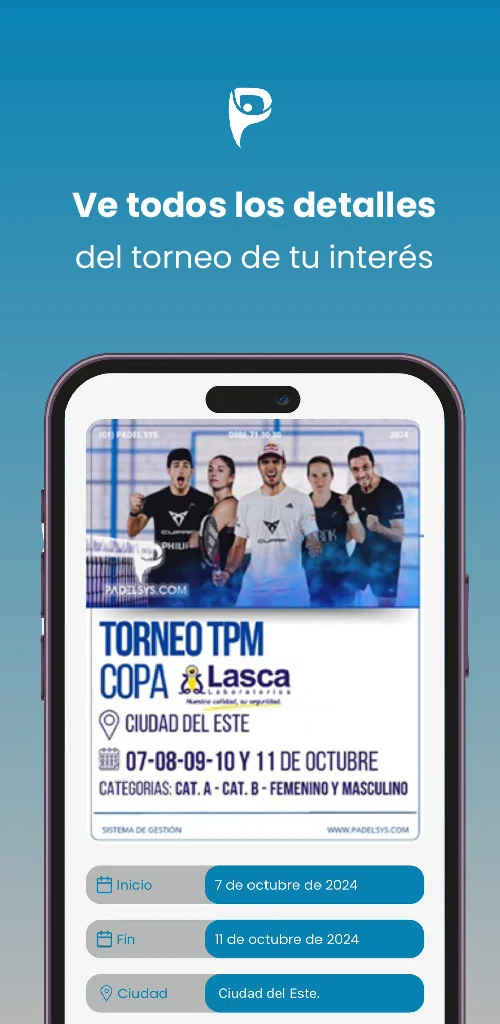 Plataforma de torneos de pádel PadelSys 4